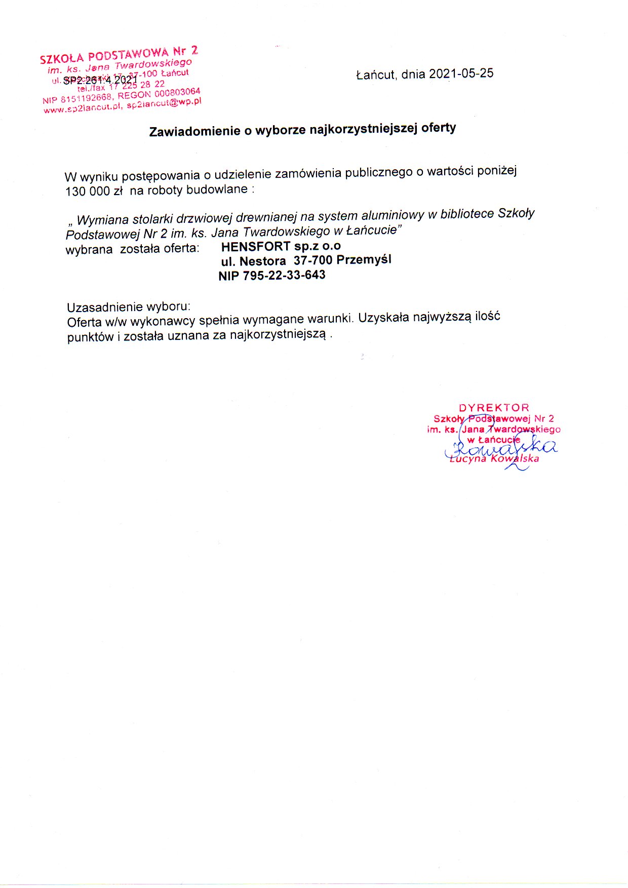 ---- Zawiadomienie o&nbsp;wyborze najkorzystniejszej oferty 2021-05-25.jpg